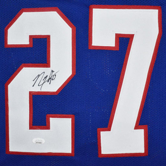Rodney Hampton Signed New York Blue Football Jersey (JSA)