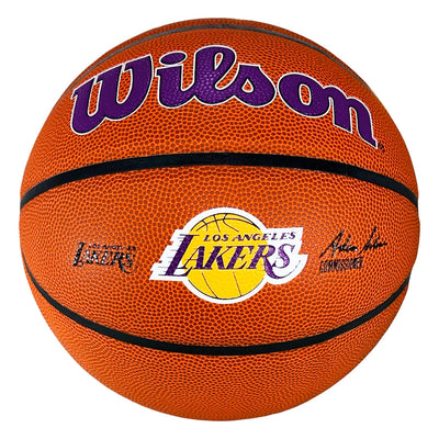 Ron Harper Signed Los Angeles Lakers Wilson NBA Team Logo Basketball (JSA)