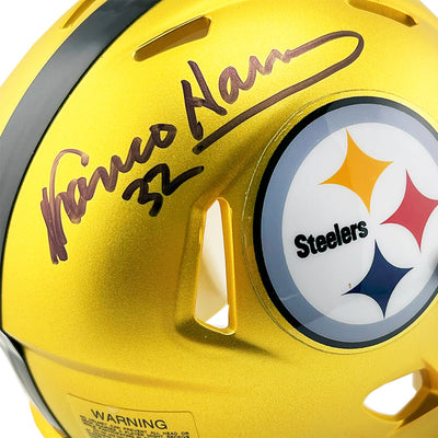 Franco Harris Signed Pittsburgh Steelers Blaze Mini Football Helmet (Beckett)