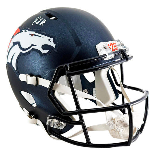 RJ Harvey Signed Denver Broncos Speed Full-Size Replica Football Helmet (JSA)