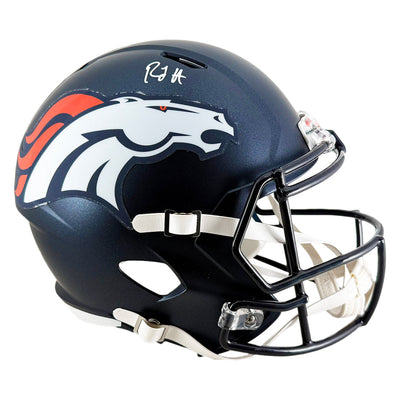 RJ Harvey Signed Denver Broncos Speed Full-Size Replica Football Helmet (JSA)