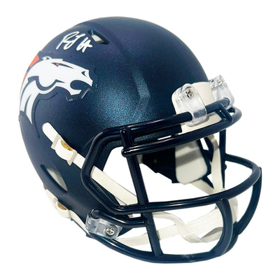 RJ Harvey Signed Denver Broncos Speed Mini Football Helmet (JSA)