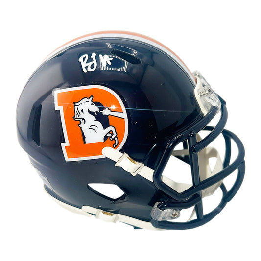 RJ Harvey Signed Denver Broncos Color Rush Speed Mini Football Helmet (JSA)