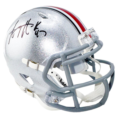 A.J. Hawk Signed Ohio State Buckeyes Speed Mini Football Helmet (Beckett)