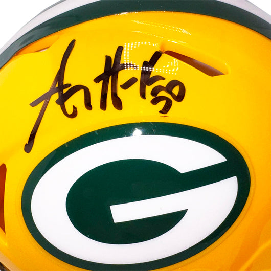 A.J. Hawk Signed Green Bay Packers Speed Mini Football Helmet (Beckett)