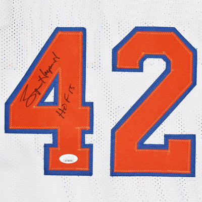 Spencer Haywood Signed with HOF New York White Basketball Jersey (JSA)