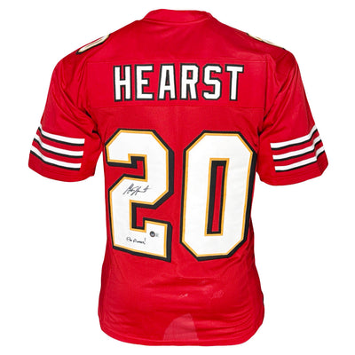Garrison Hearst Signed Go Niners! Inscription San Francisco Red Football Jersey (Beckett)