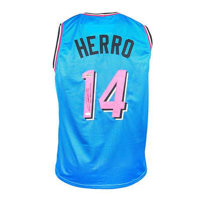 Tyler Herro Signed Miami powder Blue Basketball Jersey (JSA)