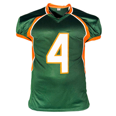Devin Hester Signed Miami College Green Game Style Football Jersey (Beckett)