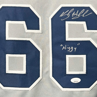 Kyle Higashioka Signed Higgy Inscription New York Grey Baseball Jersey (JSA)
