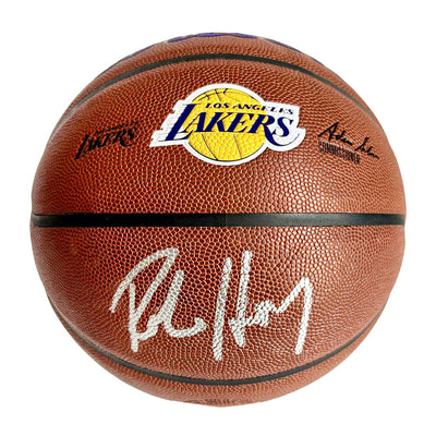 Robert Horry Signed Los Angeles Lakers NBA Team Logo Basketball (JSA)