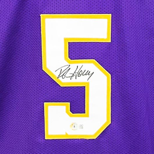 Robert Horry Signed Los Angeles Purple Basketball Jersey (Beckett)