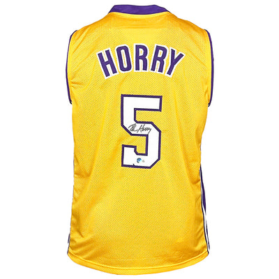 Robert Horry Signed Los Angeles Yellow Basketball Jersey (Beckett)