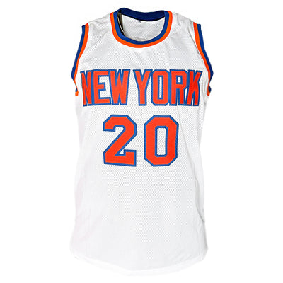 Alan Houston Signed New York White Basketball Jersey (Beckett)
