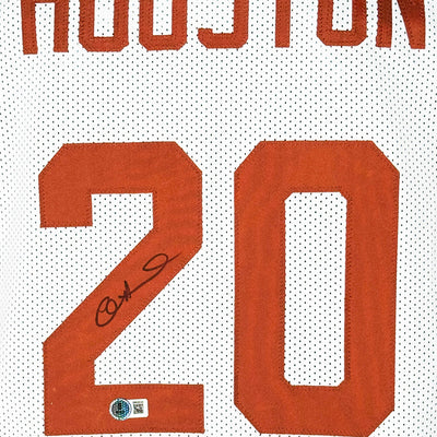 Alan Houston Signed Tennessee College White Basketball Jersey (Beckett)