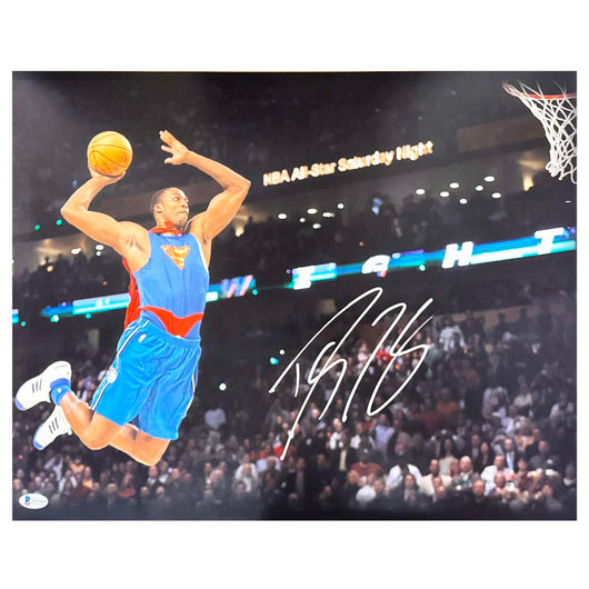Dwight Howard Signed Superman Basketball 16x20 Photo (Beckett)