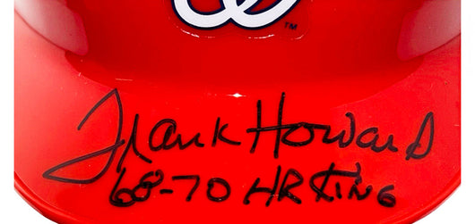 Frank Howard Signed 68/70 HR King Inscription Washington Senators Mini Baseball Helmet (JSA)