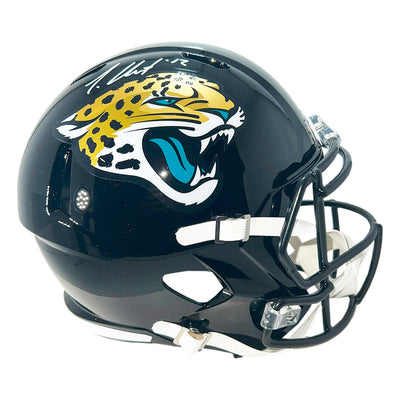 Travis Hunter Signed Jacksonville Jaguars Speed Full-Size Replica Football Helmet (Beckett)