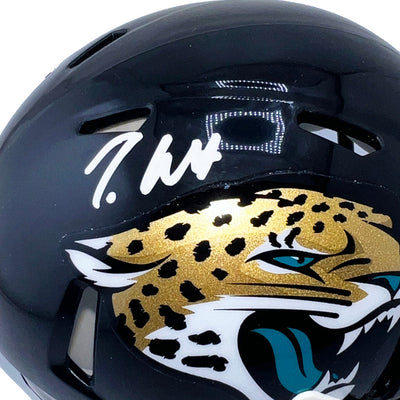 Travis Hunter Signed Jacksonville Jaguars Speed Mini Football Helmet (Beckett)