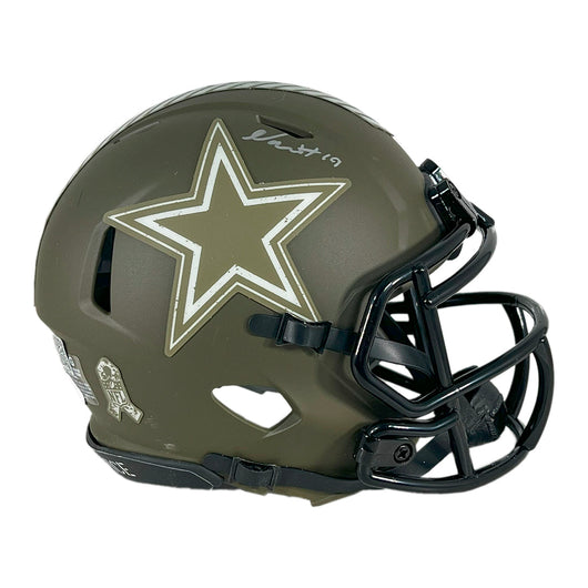 Noah Igbinoghene Signed Dallas Cowboys Salute to Service Mini Football Helmet (JSA)