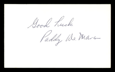 Paddy DeMarco Autographed 3x5 Index Card "Good Luck" SKU #186882