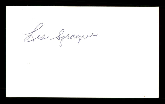 Les Sprague Autographed 3x5 Index Card SKU #186896