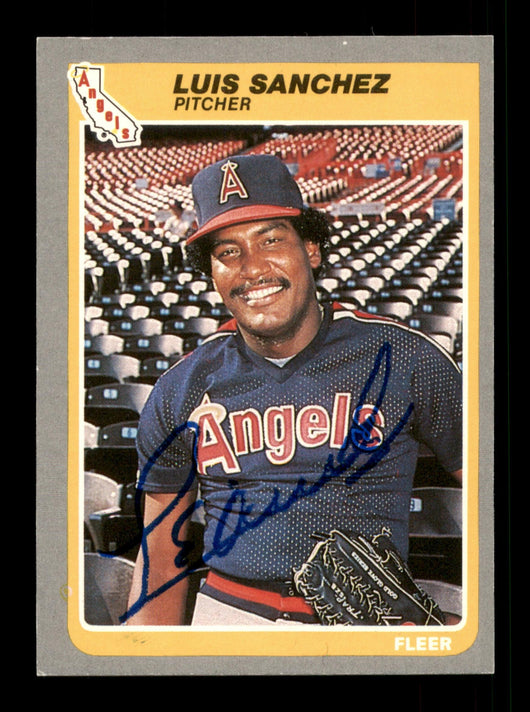 Luis Sanchez Autographed 1985 Fleer Card #310 California Angels SKU #187945