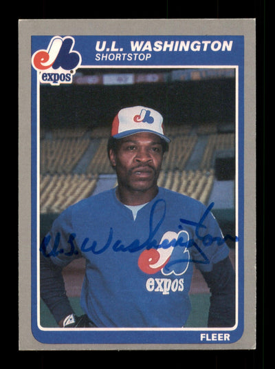 U.L. Washington Autographed 1985 Fleer Update Card #U-128 Montreal Expos SKU #187993