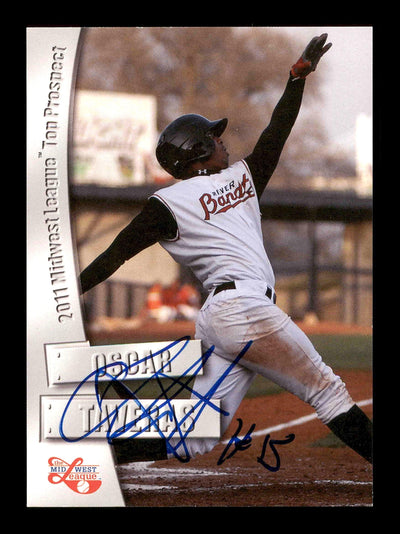 Oscar Taveras Autographed 2011 Grandstand Midwest League Rookie Card St. Louis Cardinals SKU #178817