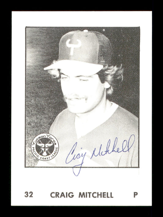 Craig Mitchell Autographed 1976 Cramer Rookie Card #32 Tucson Toros SKU #171825
