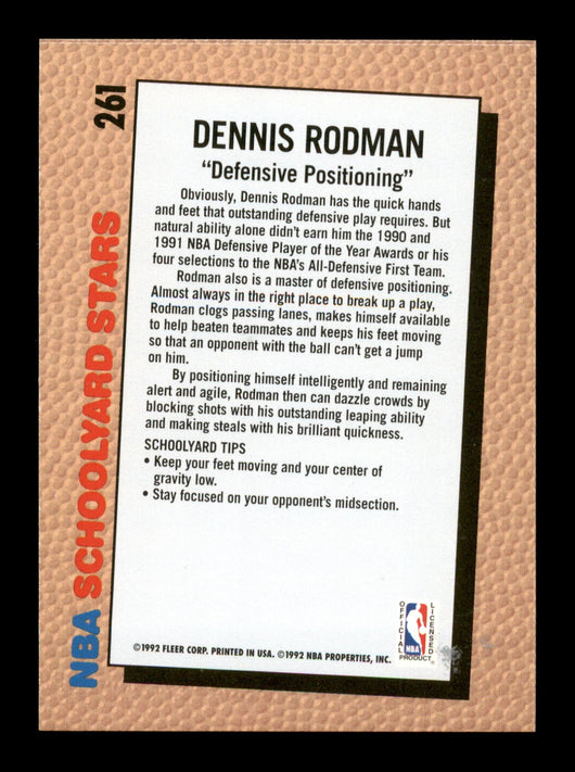 Dennis Rodman Autographed 1992-93 Fleer Card #261 Detroit Pistons SKU #190471