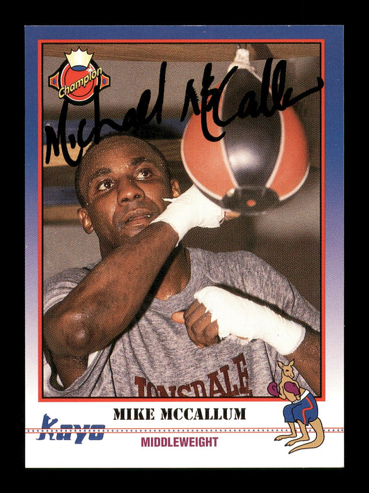 Mike McCallum Autographed 1991 Kayo Card #129 SKU #167237