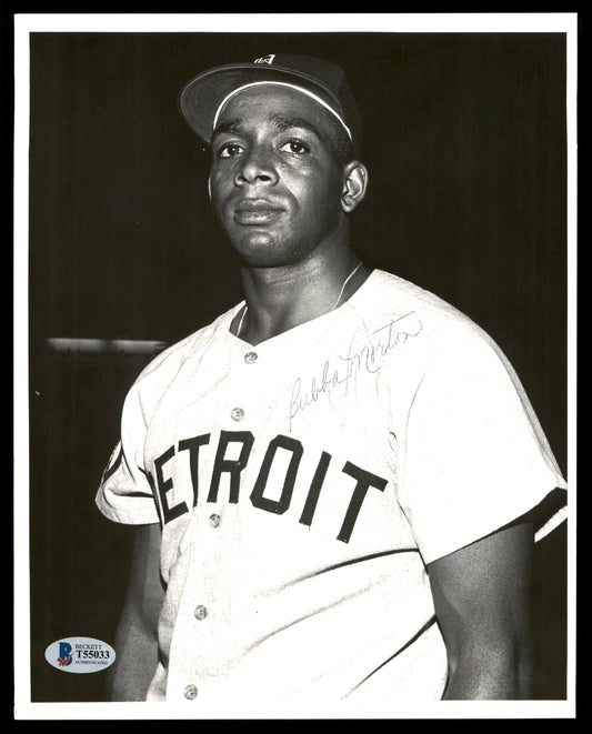 Bubba Morton Autographed 8x10 Photo Detroit Tigers Vintage Signature Beckett BAS #T55033