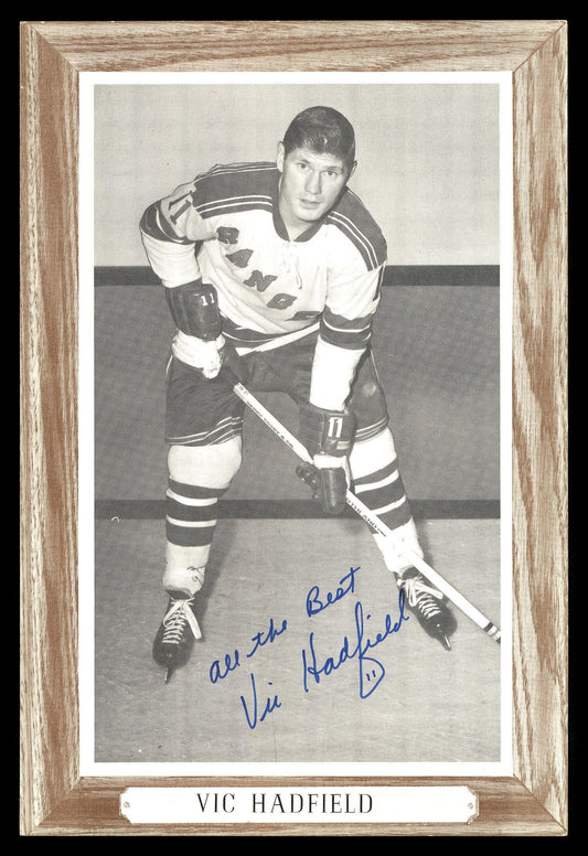 Vic Hadfield Autographed 1964-67 Beehive Group 3 4.5x6.5 Photo New York Rangers "All The Best" SKU #176418