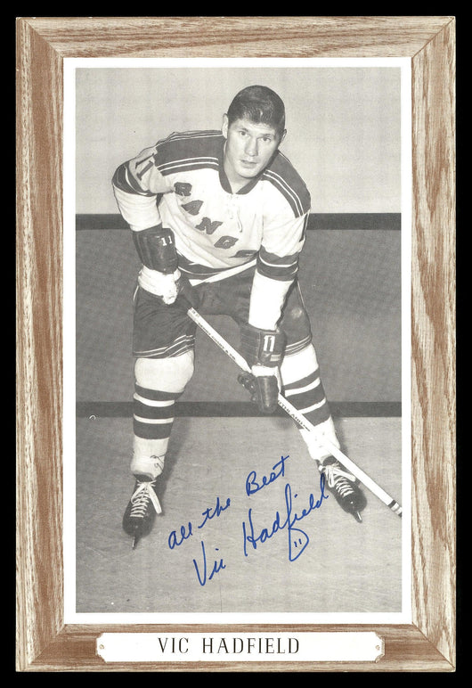 Vic Hadfield Autographed 1964-67 Beehive Group 3 4.5x6.5 Photo New York Rangers "All The Best" SKU #176418