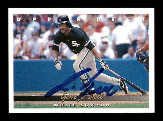 George Bell Autographed 1993 Upper Deck Card #345 Chicago White Sox SKU #184249