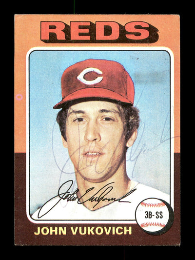 John Vukovich Autographed 1975 Topps Mini Card #602 Cincinnati Reds SKU #168681