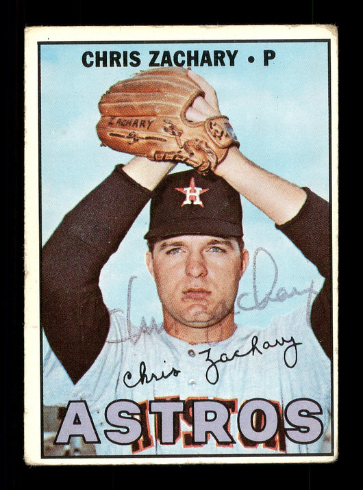 Chris Zachary Autographed 1967 Topps Card #212 Houston Astros SKU #170805