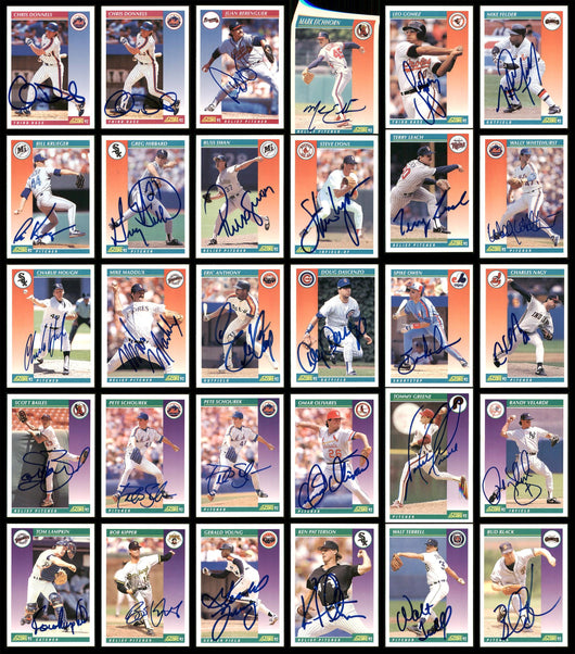 1992 Score Baseball Autographed Cards Lot Of 128 SKU #185566