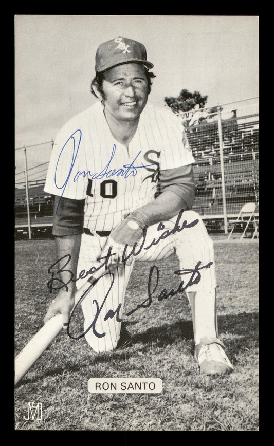 Ron Santo Autographed 3.25x5.5 J.D. McCarthy Photo Chicago White Sox SKU #171212