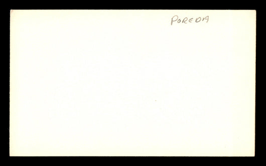 Stanley Poreda Autographed 3x5 Index Card "Very Sincerely" SKU #186880