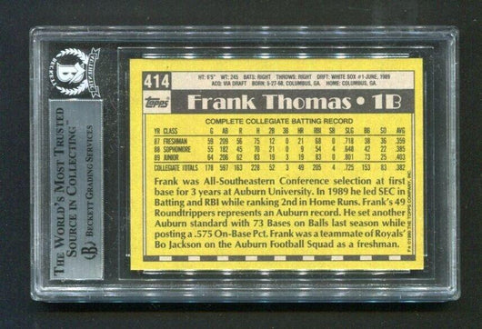 1990 Topps Frank Thomas #414B BGS Rookie Baseball Card
