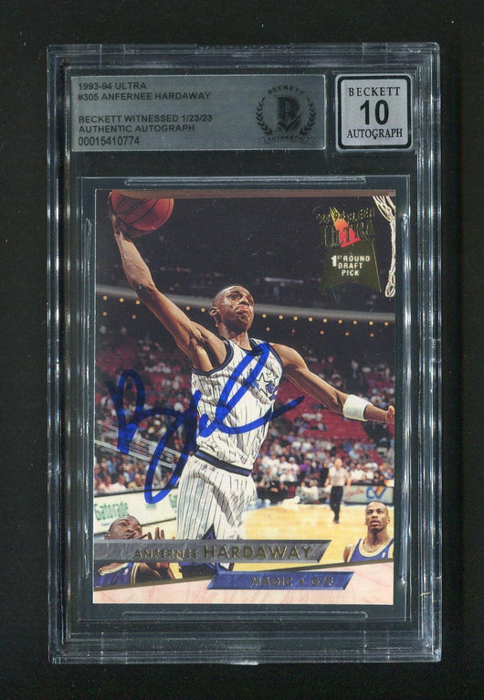 1993-94 Ultra #305 Anfernee Penny Hardaway BGS 10 Autograph Signed Rookie Card