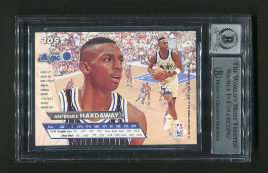 1993-94 Ultra #305 Anfernee Penny Hardaway BGS 10 Autograph Signed Rookie Card