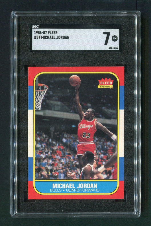 1986-87 Fleer #58 Michael Jordan Chicago Bulls SGC 7 Rookie Basketball Card