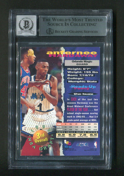 1993-94 Stadium Club #308 Anfernee Penny Hardaway BGS 10 Autograph Signed Rookie Card