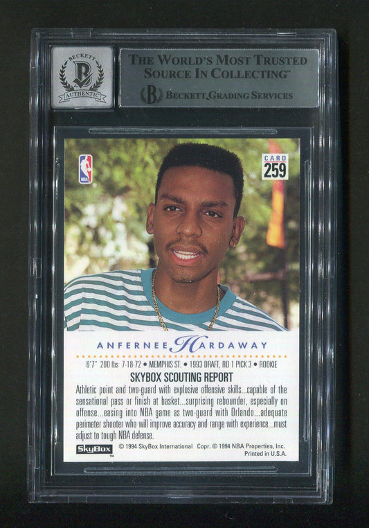 1993-94 Skybox Premium #259 Anfernee Penny Hardaway BGS 10 Autograph Signed Rookie Card