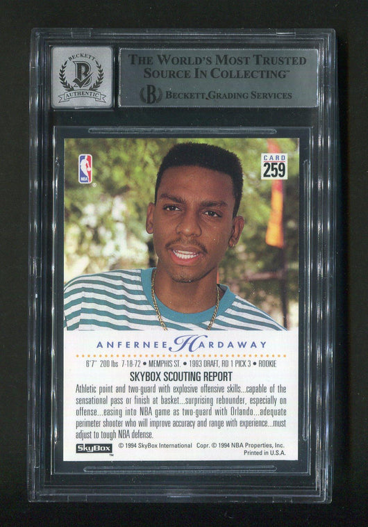 1993-94 Skybox Premium #259 Anfernee Penny Hardaway BGS 10 Autograph Signed Rookie Card