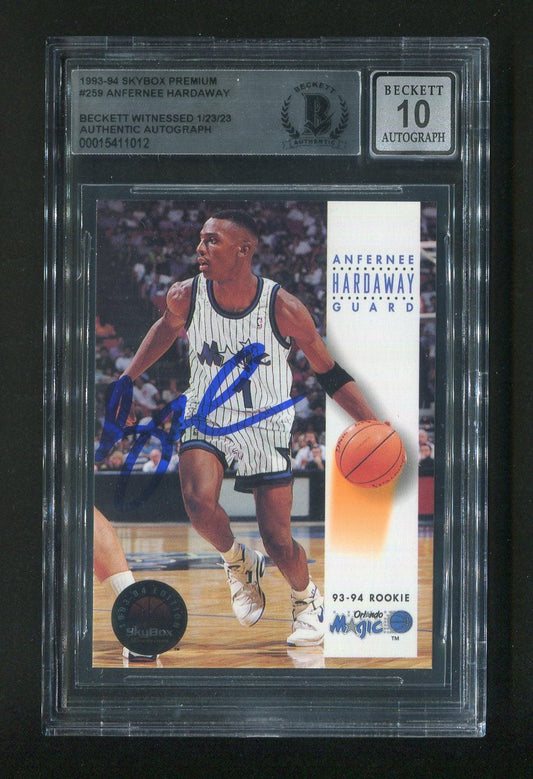 1993-94 Skybox Premium #259 Anfernee Penny Hardaway BGS 10 Autograph Signed Rookie Card