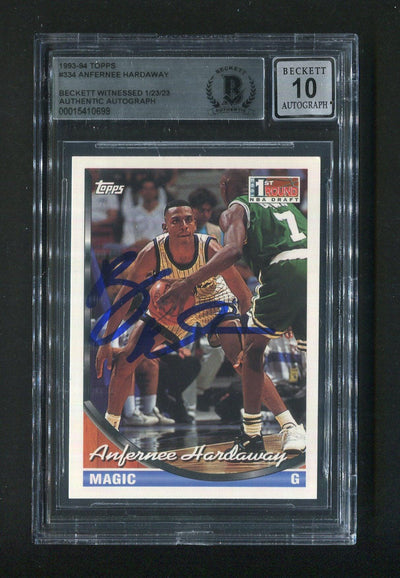 1993-94 Topps #334 Anfernee Penny Hardaway BGS 10 Autograph Signed Rookie Card